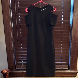 Calvin Klein Black Cold Shoulder Midi Dress